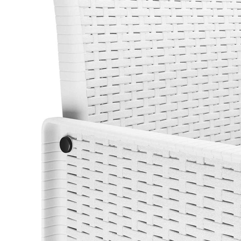 VidaXL White Poly Rattan Garden Dining Set