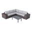 Ensemble de conversation modulaire avec coussins et table basse en métal 8 pièces Alieyah Brown