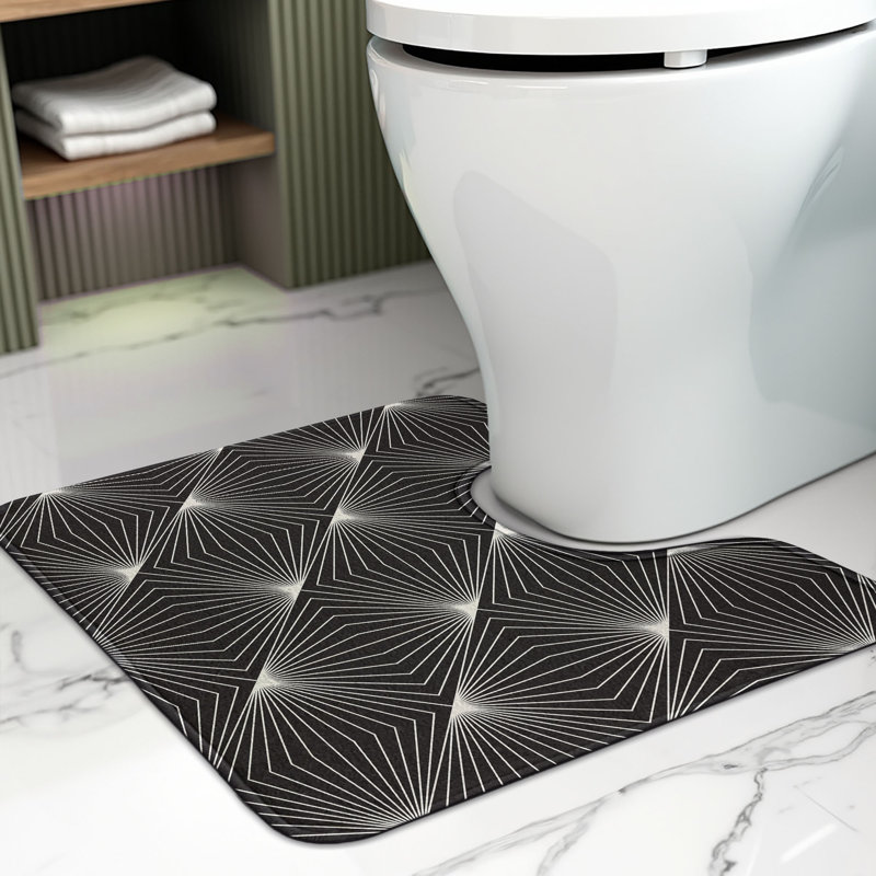  Tapis de salle de bain en forme de U Lattice 20 po Gris anthracite coquille d'œuf