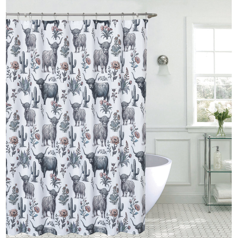 Rideau de douche Highlands Garden Western Cow Design