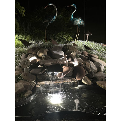 4-Head IP68 Waterproof LED Pond Lights with Timer & Rotatable Lamp Heads for Pool Fountain Aquarium