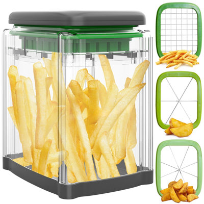 3-In-1 French Fry Cutter - Potato Cutter For Fries - Potato French Fry Cutter - French Fries Cutter - Vegetable Cutter - Food Chopper Manual Hand - Veggie Cutter - Vegetable Chopper