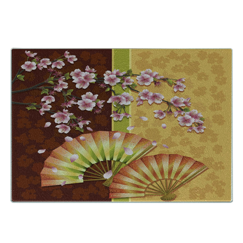 Planche à découper en verre trempé à motif floral Ambesonne Sakura Blossoms