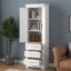 Grande armoire de rangement avec trois tiroirs pour salle de bain / bureau, blanc-867698598-867698601