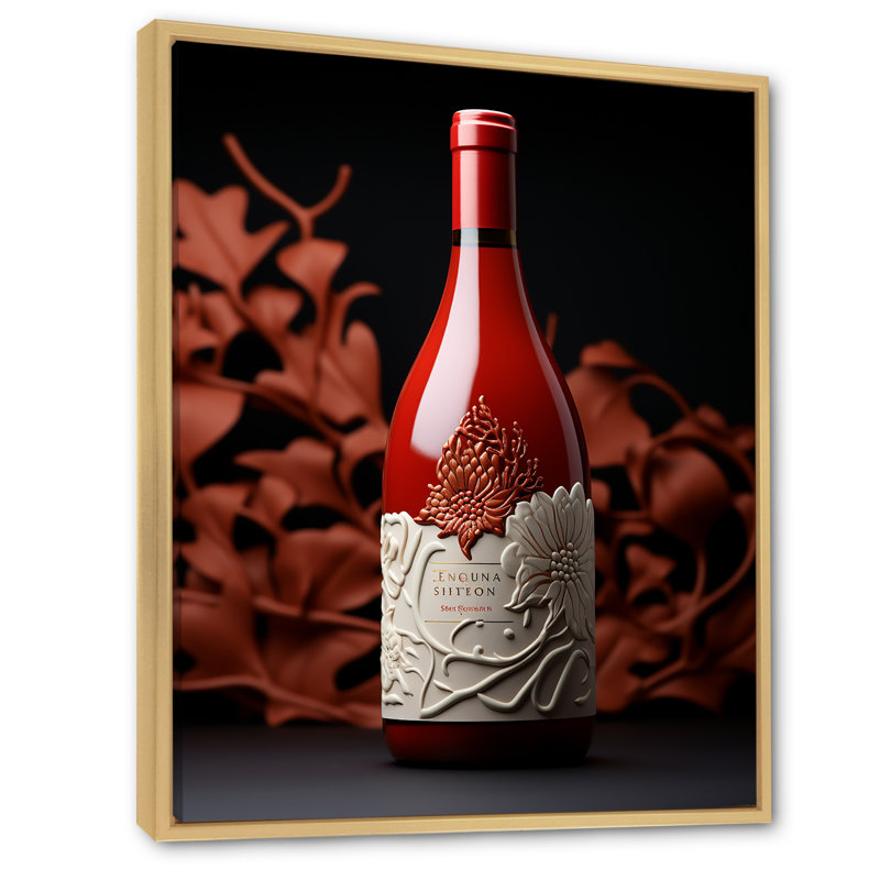 Rouge sangria esprit vin - art mural vin, Cadre flottant brun, H 40 po x l 30 po