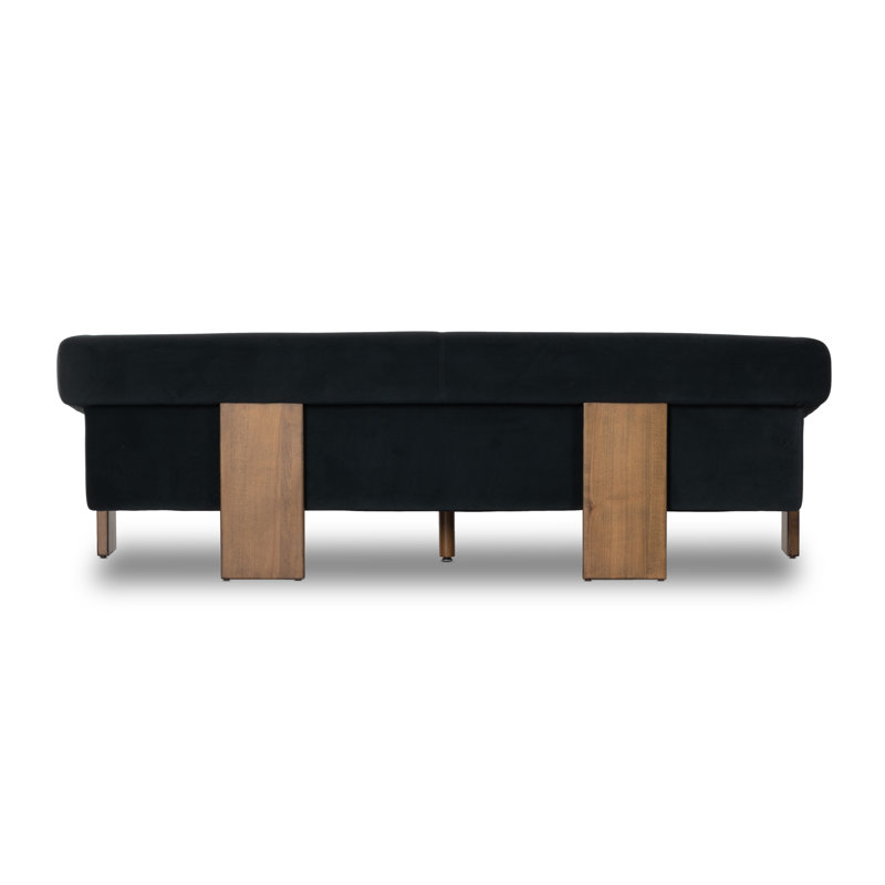 Cairo 90.5" Upholstered Sofa, Modern Velvet Smoke Polyester Blend