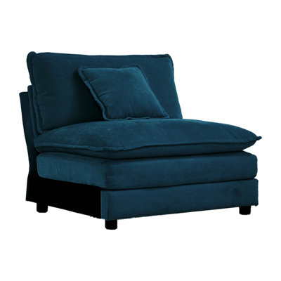 Rosemont Modern Sofa Armless Deep Seat 1 Seater Chenille Fabric Sofa , Free Combination To Make Multiple Seats Of Sofas, Chenille