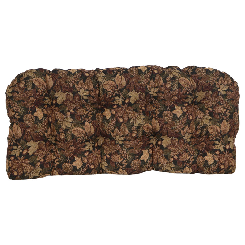 Rounded Back Solid Tapestry Settee Cushion Set (Set Of 3)