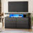 Adriel 6 Drawer 47.3" W Black Dresser With Power Outlet And Led Light-1780758986