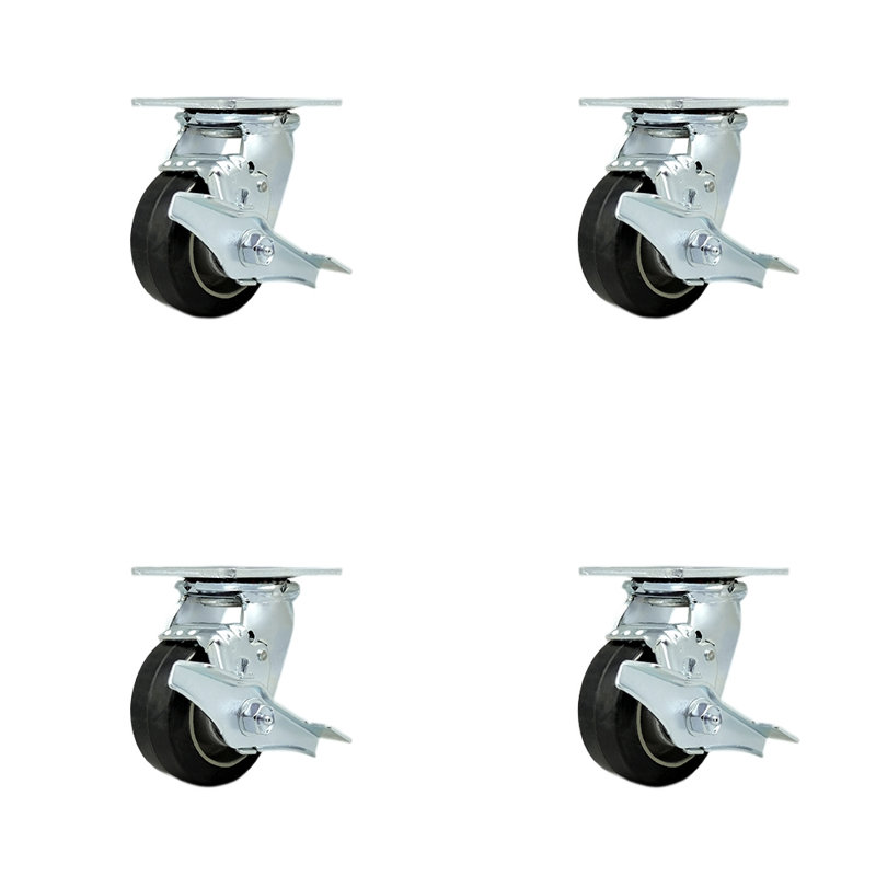 Caoutchouc sur roulettes en aluminium