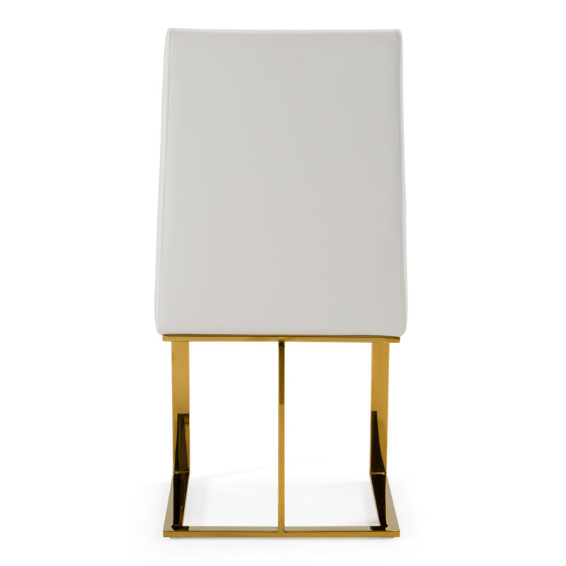 Chaise d'appoint rembourrée en blanc Chrishelle, Or
