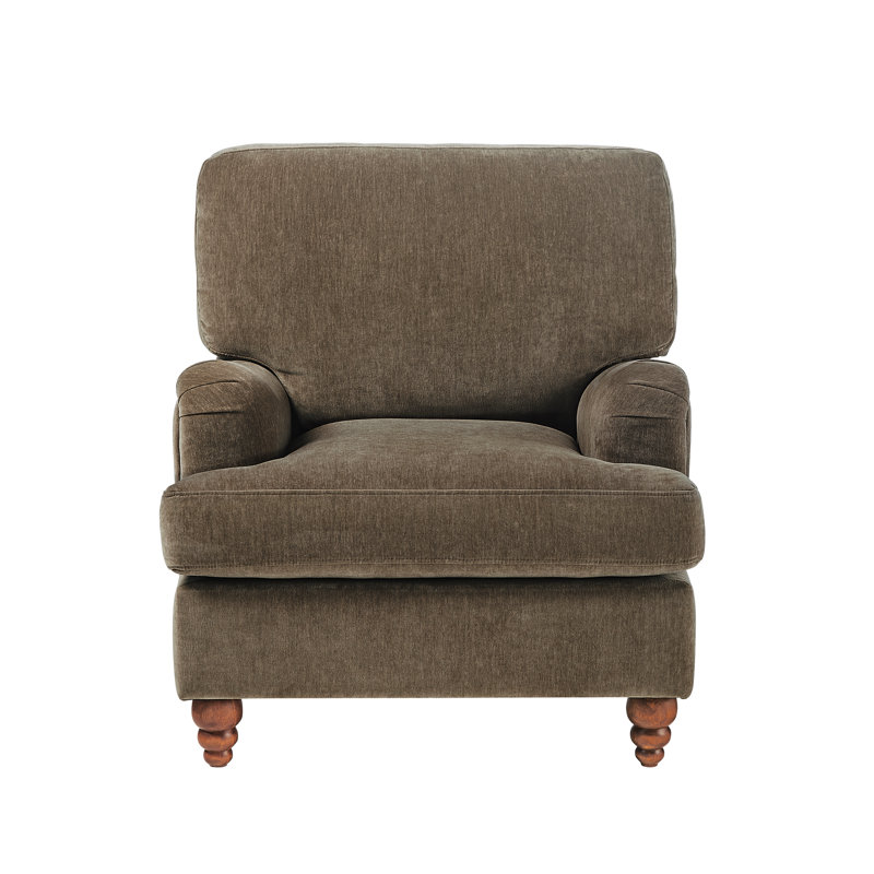 34.5" W Polyester Armchair, Brown