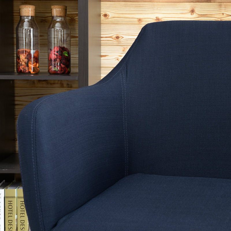 Chaise de bureau Noell, Bleu minuit