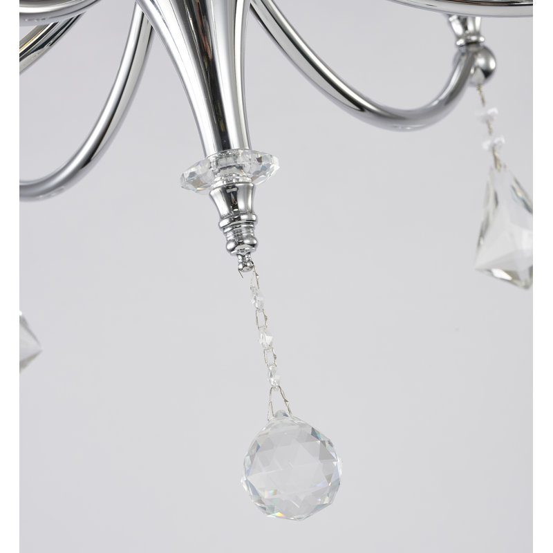 Jayleana 9-Light Traditional Crystal Chandelier , Chrome, Clear