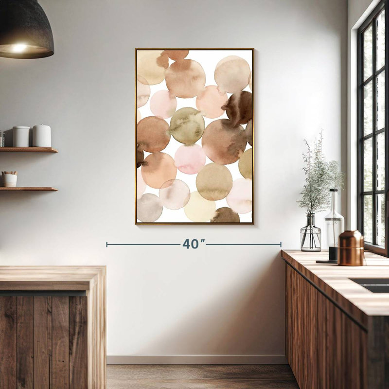 Argile mouchetée II, Cadre flottant doré, 27 po x 40 po