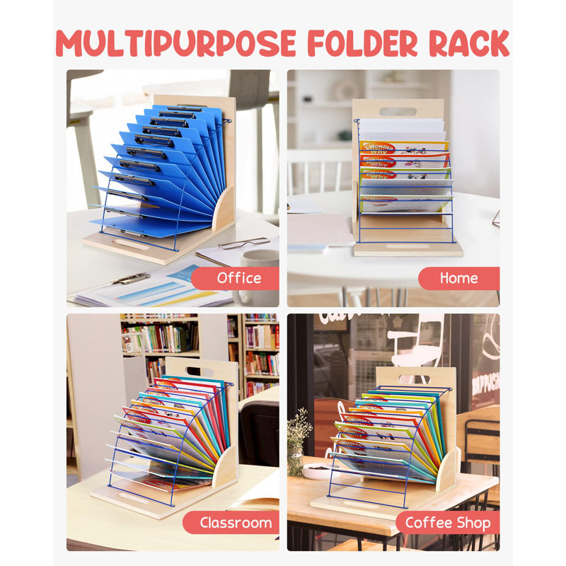 Wood And Metal Clipboards With Storage Rack Small Board Organizer For Classroom Office