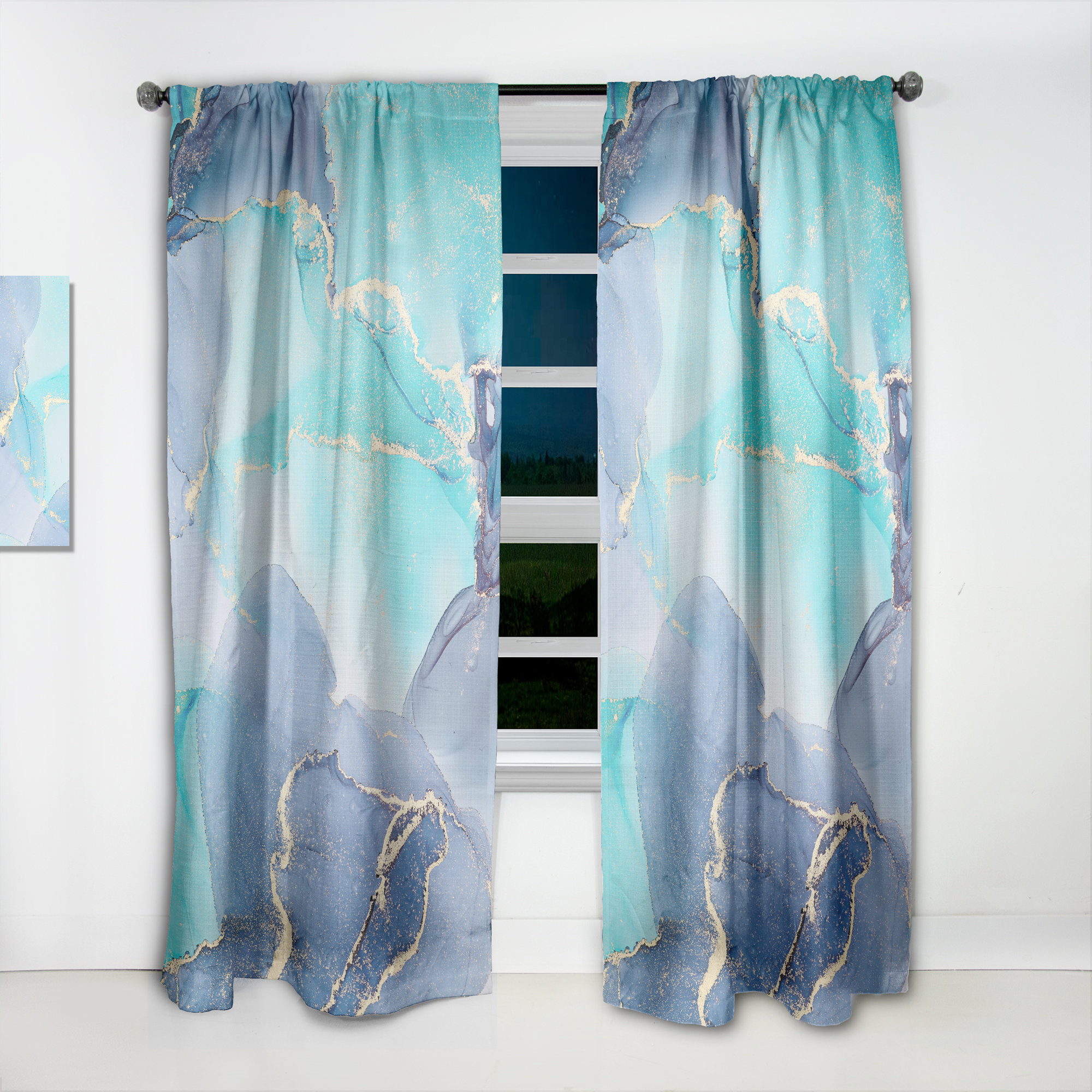 DesignArt Semi Sheer Single Curtain Panel Panel | Wayfair