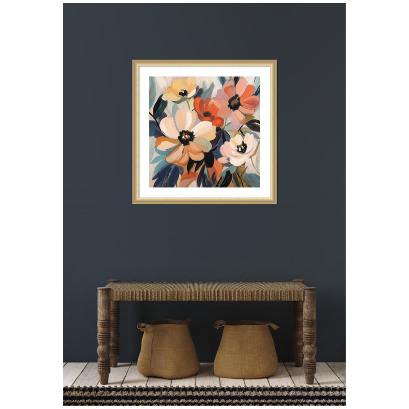 «Garden Bloom Abstract Bouquet III» par The Creative Bunch Studio, reproduction d'art encadrée