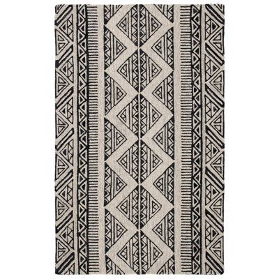 Tapis géométrique en laine et en coton touffeté à la main Armanii Metro