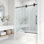 Porte de baignoire coulissante sans cadre avec verre transparent 3/8 po l 56-60 po x H 66 po Elan