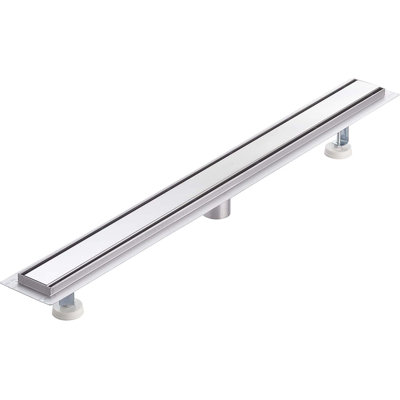 Stainless Steel Linear Grid Shower Drain with Tailpiece Adjustable Floor Mount Leveling