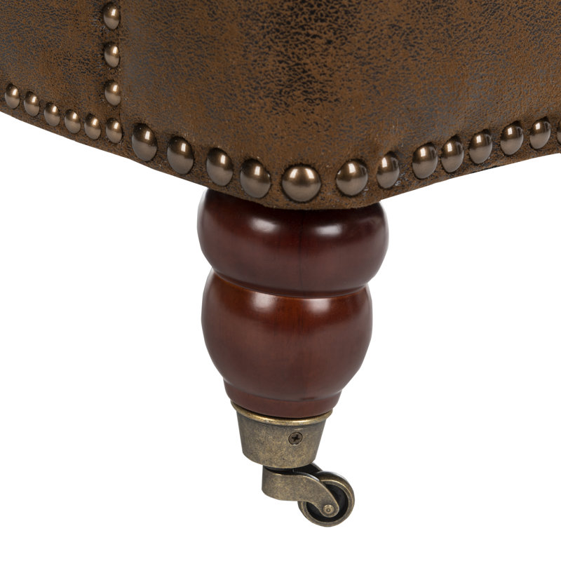 Atkison Upholstered Club Chair, Brown Faux Leather