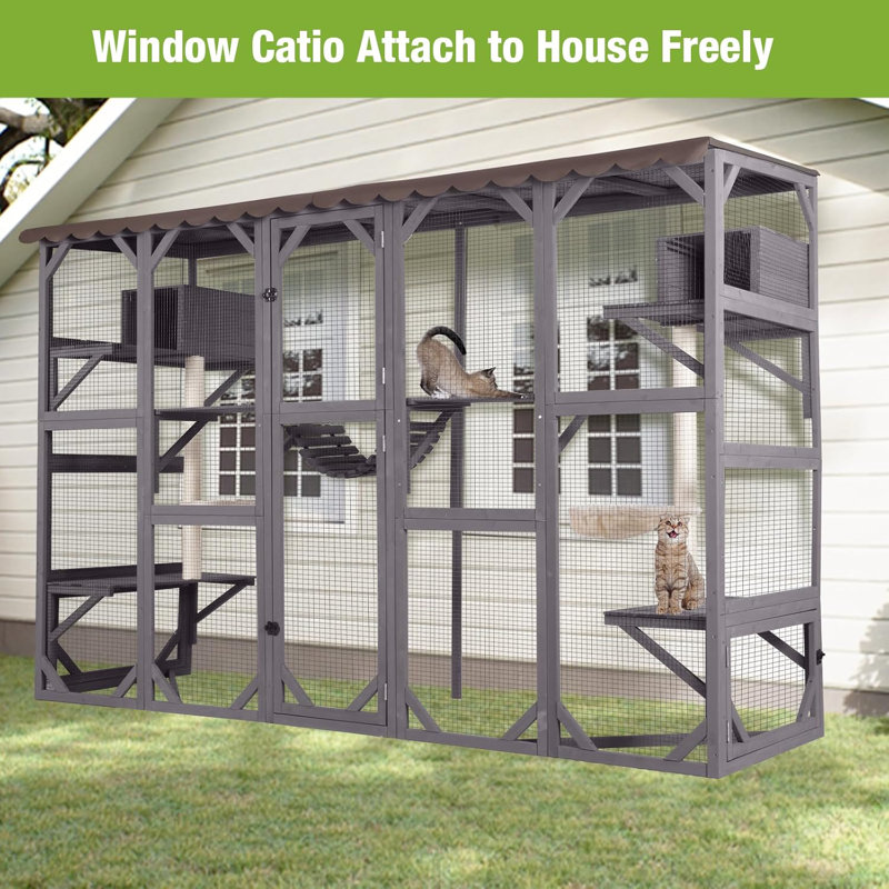 Cage à chat avec fenêtre à griffes pour chat