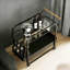 Chariot-bar sur roulettes 33 po x 18 po x 30 po à 2 niveaux, chariot de service avec rangement pour le vin, disponible en noir-350019182