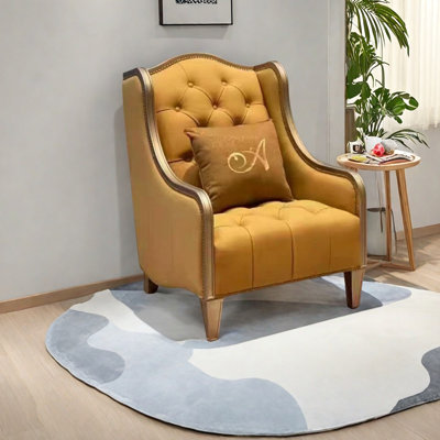 Light luxury faux leather sponge lounge chair