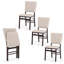 Ensemble de 4 chaises pliantes avec siège rembourré et dossier inclinable, pieds en bois d'hévéa-993032926