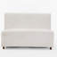 Causeuse 49 po avec housse bouclée beige 49 po avec coussin en éponge haute densité et pieds brun clair pour les salons modernes