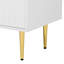 Meuble-lavabo de salle de bain 30 po avec lavabo en résine, porte escamotable spacieuse, meuble-lavabo moderne à surface lisse de 36 po, rangement réfléchi, compartiments, cuve à teinture