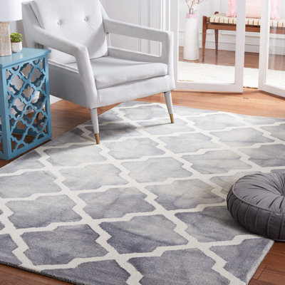 Tapis géométrique en laine touffeté à la main Desantiago