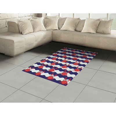 Shreya Flatweave Red/Navy Blue Rug