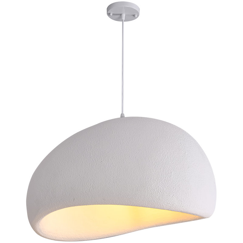 Jimyah 1- Light White Polystyrene Unique/Statement Modern Pendant, 55" H x 23.6" W x 18.9" D