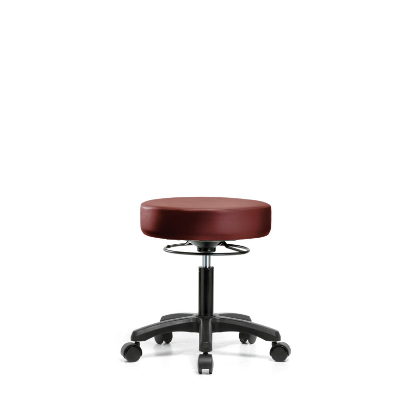 Tabouret de laboratoire en vinyle, Roulettes, Bortsch, 23"
