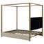 Lit plateforme à baldaquin avec tête de lit et structure en métal Upholstery