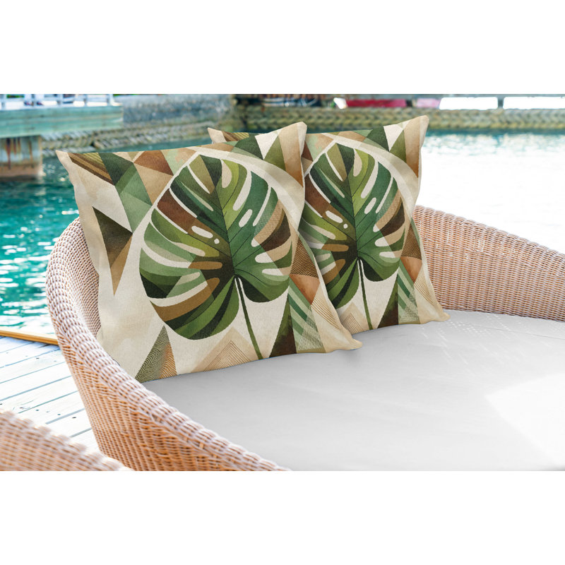 Coussin décoratif réversible en tissu, H 16 po x l 16 po, Carré