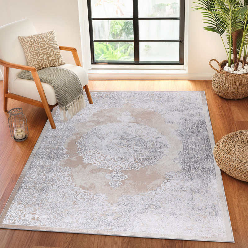 Beyanka Floral Machine Tufted Area Rug, Rectangle 80 x 150 cm