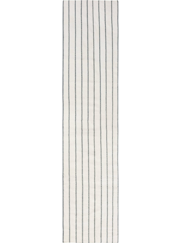 Tapis de couloir à rayures moderne 3 pi 3 po x 14 pi 3 po Modern Dhurrie