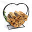 Metal Heart Shaped Firewood Log Rack | Black Firewood Holder Storage Rack