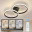 Black 2-Light Clover Flush Mount With Remote
