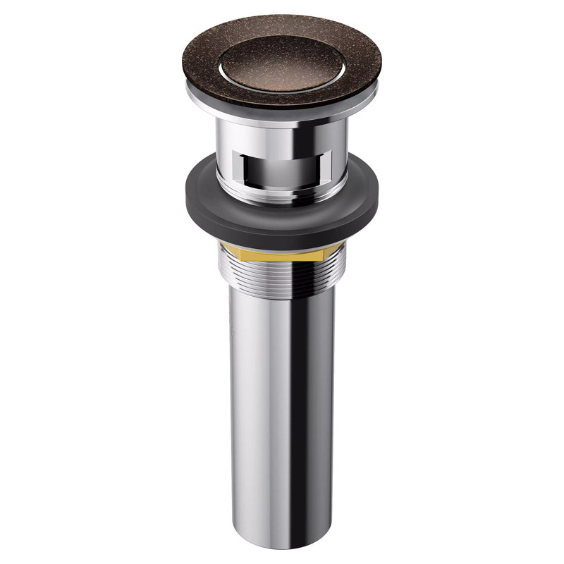 Drain escamotable de lavabo de salle de bain 2,75 po avec trop-plein, Bronze huilé