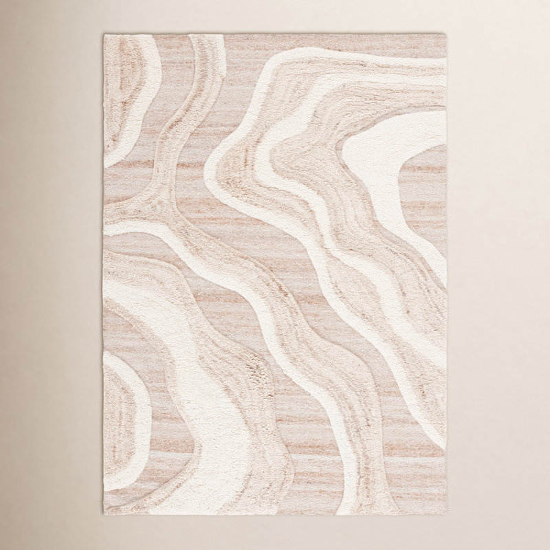 Lyonel Area Rug in Ivory/Brown, Rectangle 6' x 9'