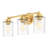 Inlight  Gold Bathroom Vanity Light, Clear Ribbed Glass Shade, Bulb Not Included-218982471