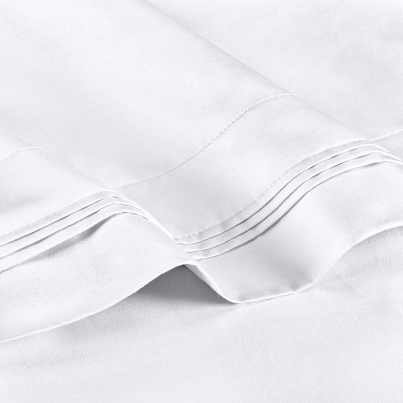 Aldin 650 Thread Count Certified Egyptian Cotton Solid Color Pillowcase Set, Standard, White