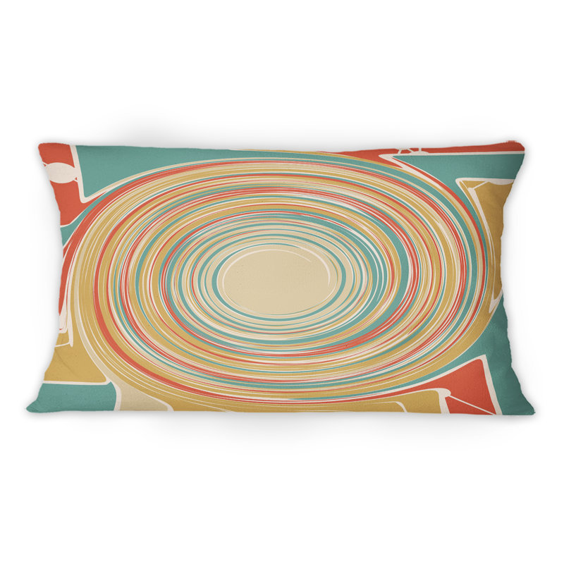 Coussin décoratif imprimé abstrait orange et bleu