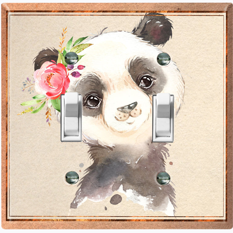 WorldAcc Cute Animal Baby Panda Flower Beige Animals 2 - Gang Toggle ...