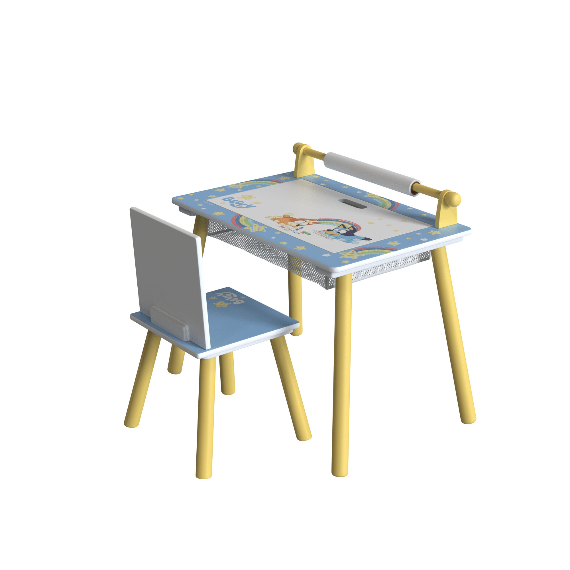 Bluey Children Kids Table and Chairs Set (2 Chairs Included) - Ideal for Arts & Crafts, Snack Time, Homeschooling, Homework & More