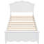 Lit plateforme simple en bois massif blanc avec tête et pied de lit - Mobilier de chambre à coucher robuste-1723680641
